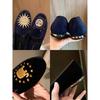 Sheepskin version~ Exquisite embroidery one-pedal velvet flat-soled soft-soled Loafu Doudou single shoes