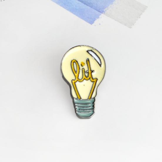 Portable Button Badges Stylish Bulb Shape Shiny