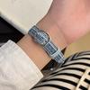 Square Metal Buckle Denim Leather Bracelet For Apple Watch Band Series 11/10/9/8/7/Ultra iWatch Strap 49/46/45/44/42/41/40/38mm