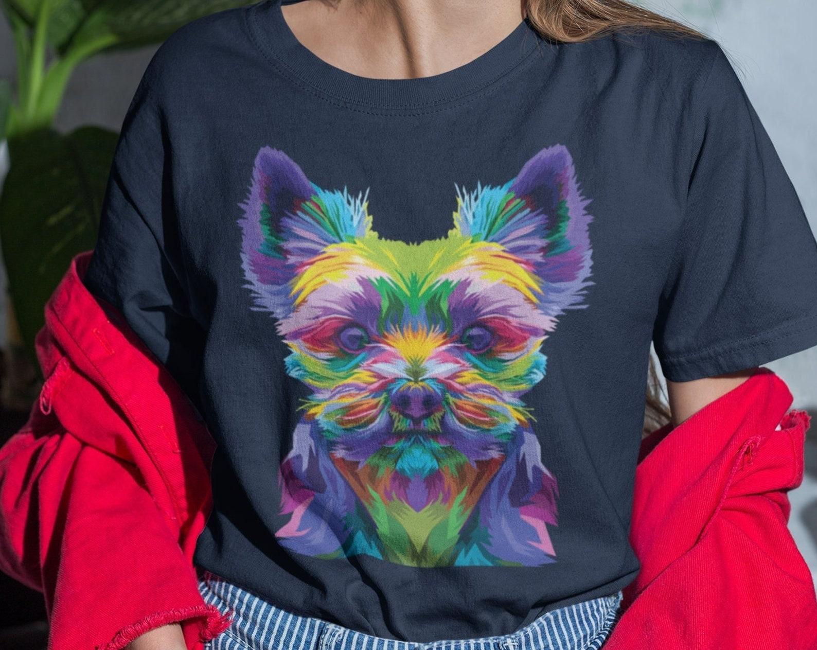 Yorkshire Terrier Pop Art T-Shirt: Funny Yorkie Dog Lover Gift L