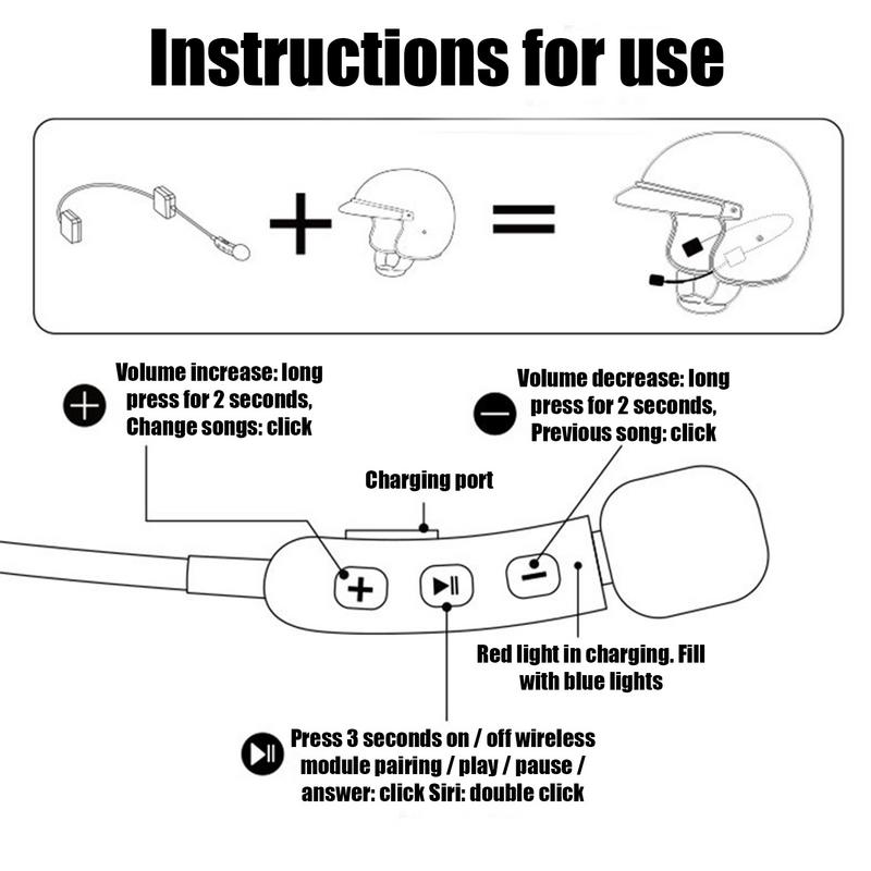 Helmets Wireless Headset Helmets Kit Full Face Ultra-Thin Moto Headphones V5.3 Intercom Speakers Noise Cancellation