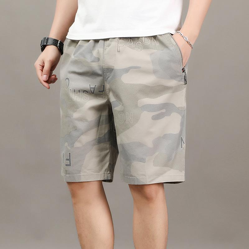 Men's Camouflage Medium Pants Thin Loose Large Size Casual Straight Shorts Summer Tooling Cropped Pants