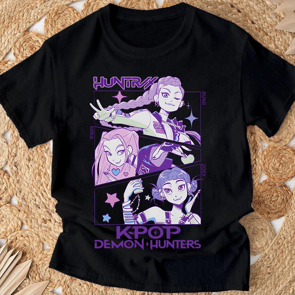 Anime Kpop Demon Hunters Kids T-shirts Children's Clothing 2025 New Summer Casual Boys Girls Short Sleeve Tops