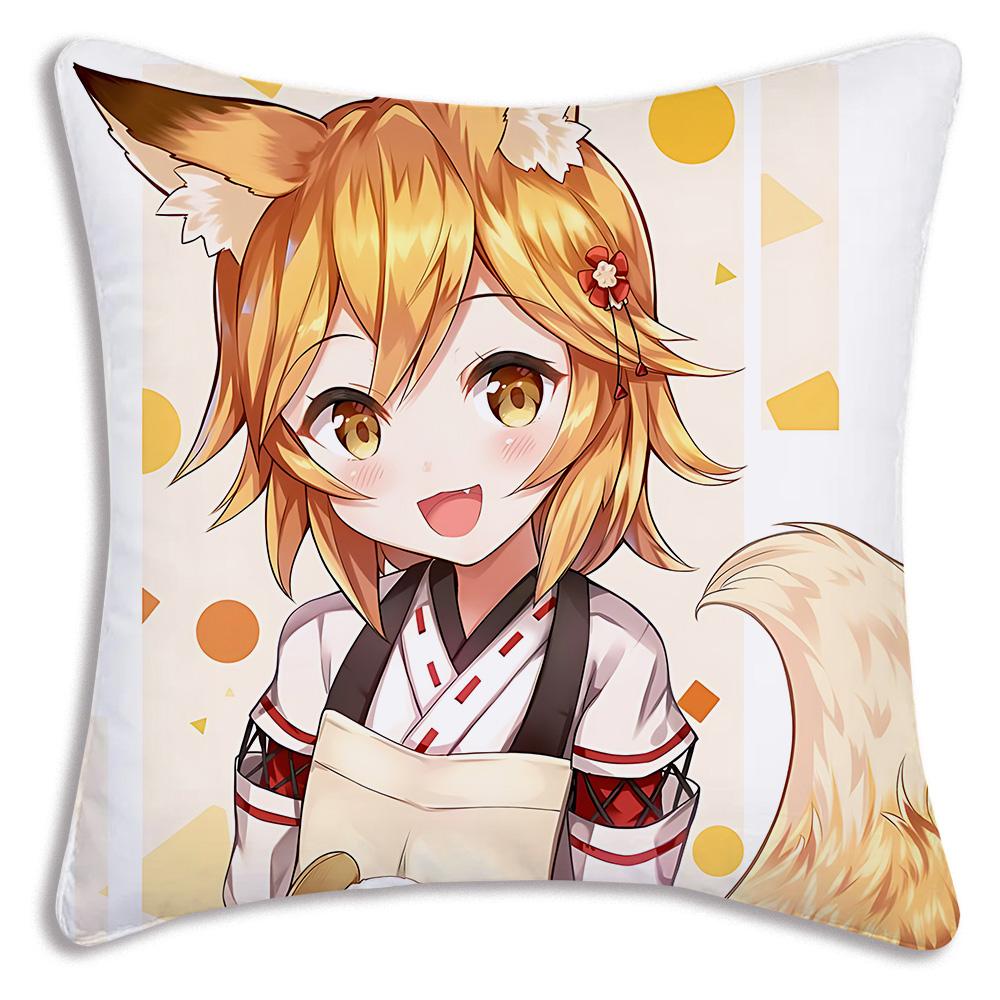 Cute The H-Helpful Fox Senko San Pillow Covers Cartoon Sofa Decorative Home Double-sided Printing Short Plush Cute Cushion Cover