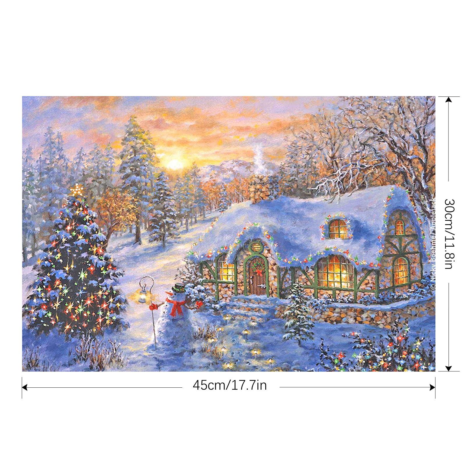 Acheter Peinture sur toile de paysage de neige sans cadre, affiches et  imprimés de noël, images d'art murales de noël pour salon, chambre à  coucher, décoration de maison | Joom, image size:1600x1600