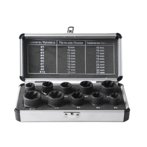 

YWHWXB Nut Twister, 9-19mm, 10-Piece Set, Nut Extractor, DIY Nut Extractor Socket, Bolt and Nut Removal Tool, Bolt & Nut Remover Set, Twist Socket, Tw