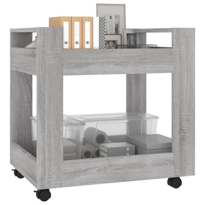 VidaXL Chariot de bureau Sonoma gris 60x45x60 cm Bois d'ingénierie 816606