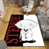 Cute Stewie Griffin Flannel Printed Carpet, Home Sofa Decoration for Living Room & Bedroom, Non‑Slip Play Flannel Floor Mat for Game Room