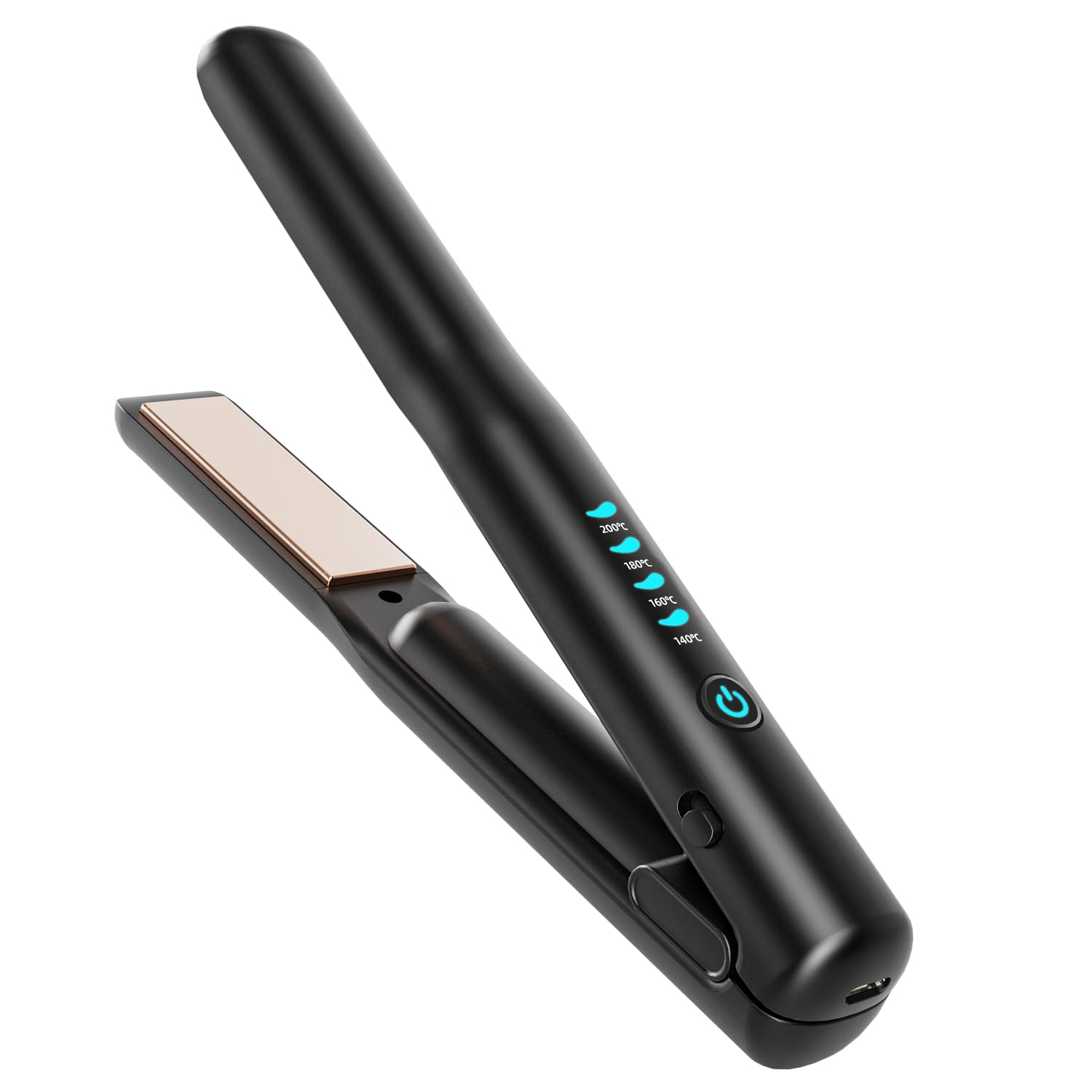 

Cordless Hair Curling Professional 4 Temperature Settings Safety for Gift Iron, 2-Way & Straightening, 18mm, Grade, 200℃, Type-C Charging, чорний
