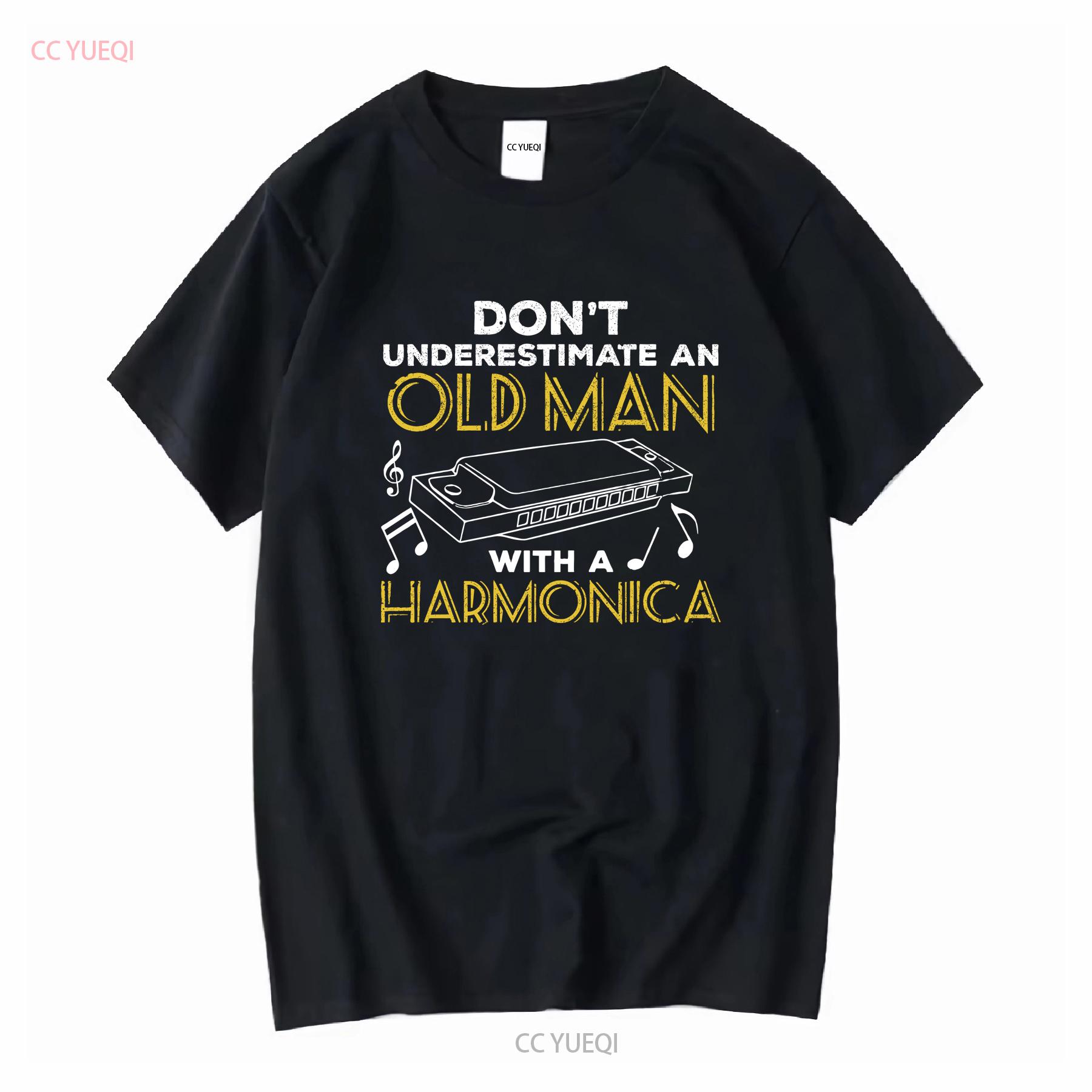 

Old Man Harmonica Harp T Shirt For Woman Mouth Organ Instrument Blues Band Music Musician vintage Washed Slightly Versatile 4XL