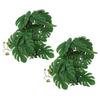 2PCS Artificial Water Plant Simulation Vine Lifelike Plastic Leaves Decoration with Suction Cup for Fish Tank