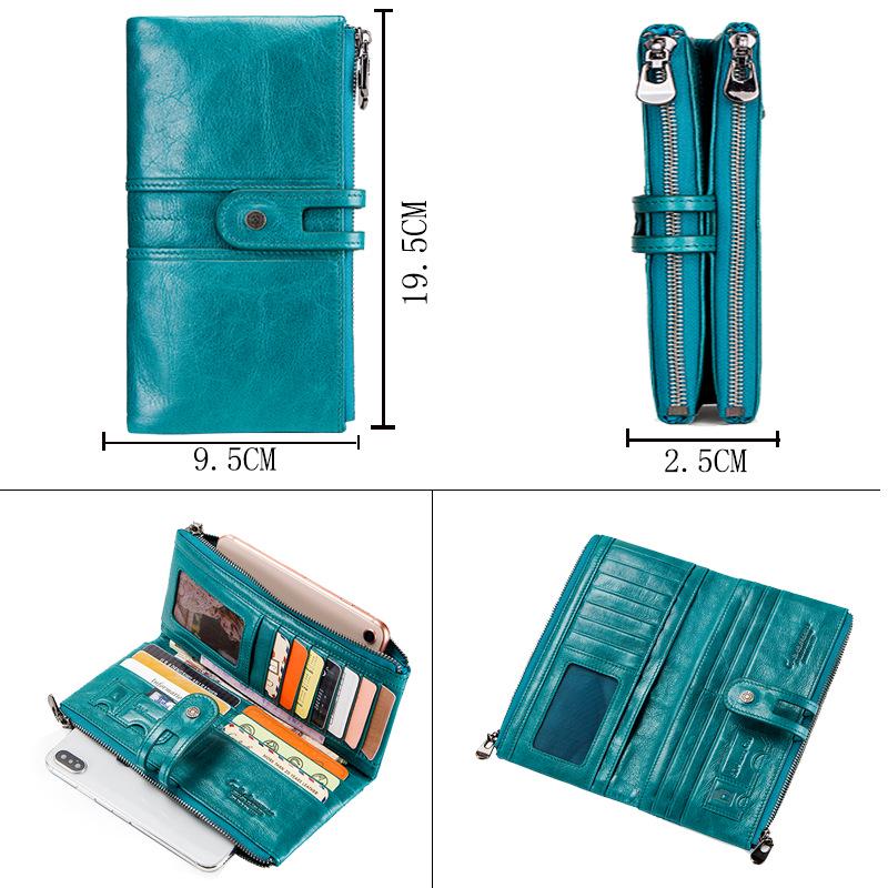 Fashion New Ladies Wallet Leather Casual Long Layer Cowhide Female Clutch