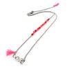 Les Trésors De Lily [N7075] - 'Love' Steel Necklace Pink Silver Gray