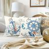 1/4pcs Coastal Nautical Throw Pillow Covers Navy Blue Ocean Themed Cushion Cases for Home Decor Cushion Cover