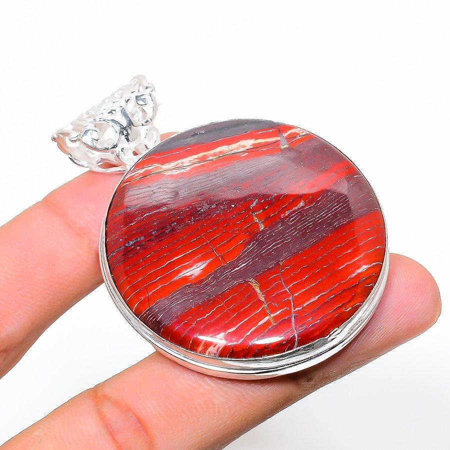 

Red Snake Skin Gemstone Handmade Ethnic Jewelry Pendant 2.36 VR-1393