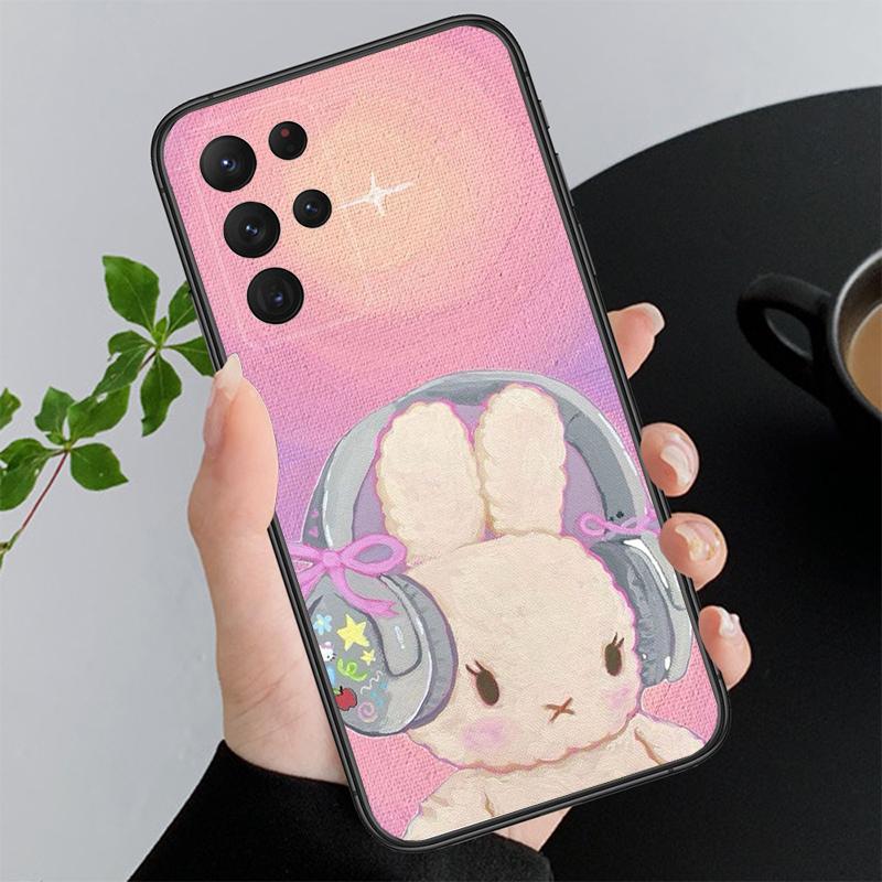 Cute Rabbit Cartoon Funda Phone Case For Samsung Galaxy S25 S24 S23 S22 S21 Ultra S24 S23 S22 S21 S25 Plus S24 S20 FE