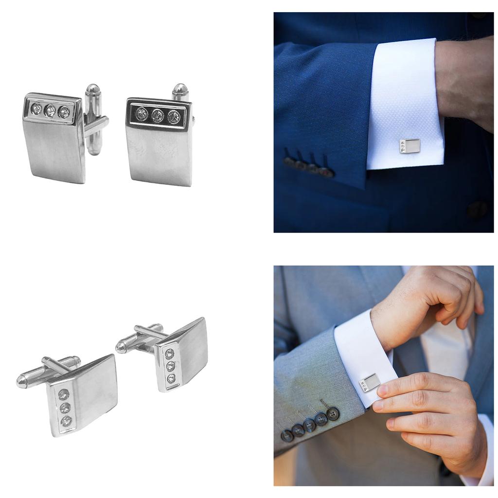 Manschettenknöpfe mit Diamanteinlage für Business-Anzüge, formelle Anzüge, Manschettenknöpfe für Herren, Hochzeitsanzüge, Manschettenknöpfe für formelle Veranstaltungen, Abendpartys