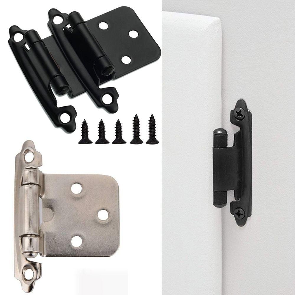 

2pcs/set No Slotted Door Cabinet Hinges Interior Cupboard Close Hinges Furniture Hardware срібний