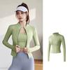 Summer Women's Sun Protection Jacket with Stand-up Collar Waist-Cinching Slim-Fit Long Sleeve Cardigan Yoga Top