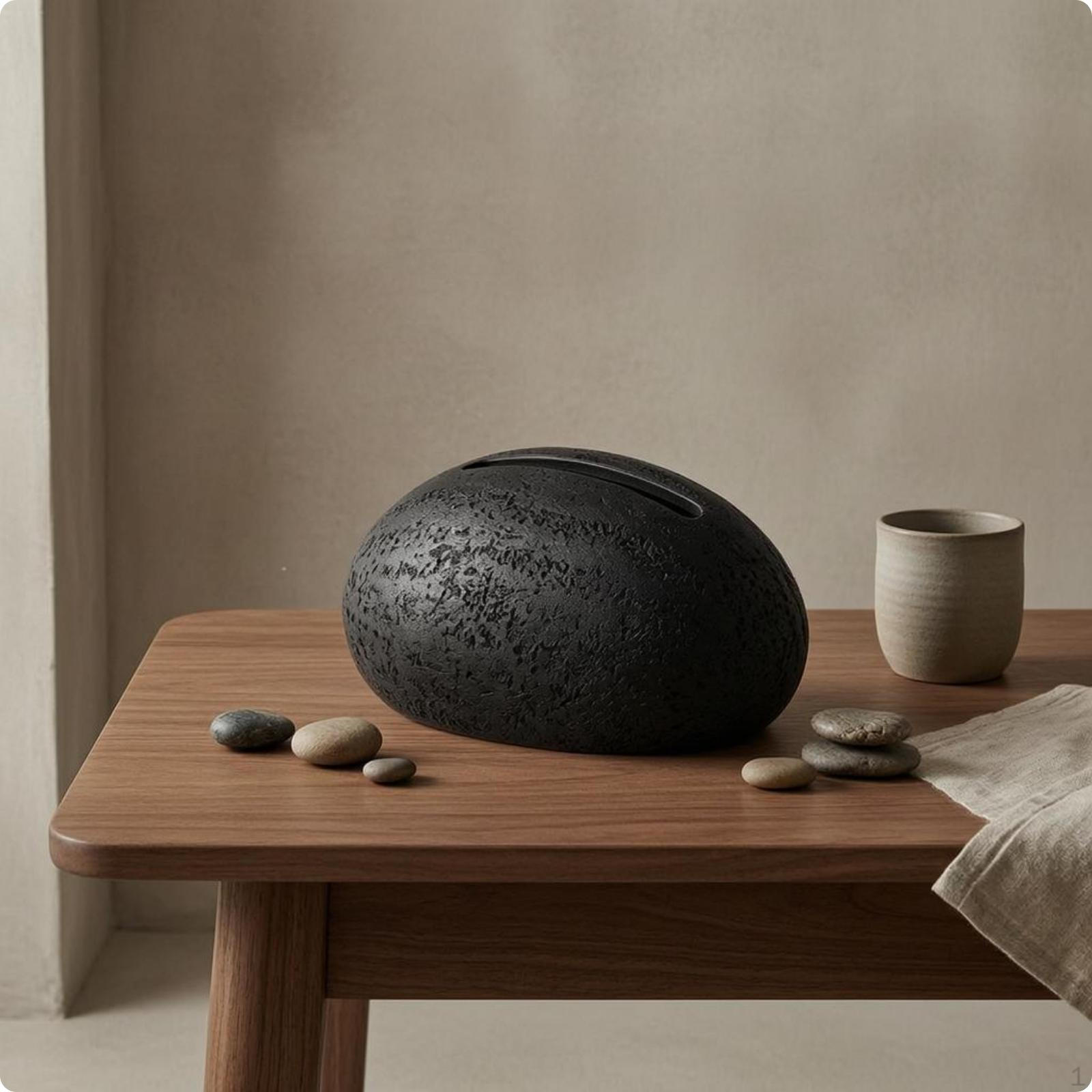Pebble Tissue Box Cover Top Slit Opening Stone Textured Fits Standard Boxes Home