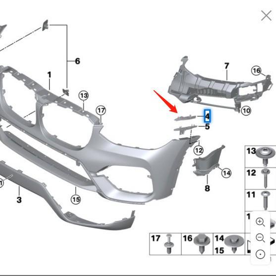 BMW X3 G01 Front Bumper Upper Bracket (51117399981/51117399982)