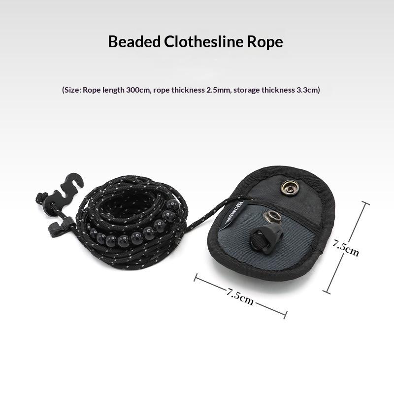 3M Outdoor Beads Clothesline Hanger Reflective Windproof Travel Adjustable Portable Storage Rope Laundry Drying Rope