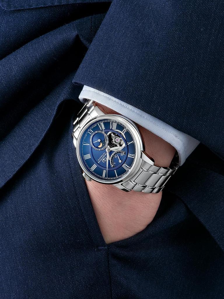 ORIENT STAR Automatic Watch M45 F7 Mechanical Moon Phase Automatic Movement Made In Japan Domestic Warranty Navy [ORIENT STAR] 2-Year Manufacturer's