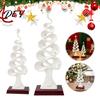 Contemporary Office Desk Accessories Abstract Christmas Tree Figurine, Artistic Spiral Sculpture, Modern Xmas Ornament Statue for Shelf Home