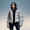 Womens Short Puffer Jacket Warm Lightweight Duck Down Coat Hooded Slim Fit Winter Outerwear