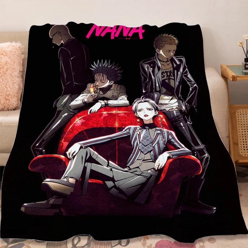 Anime Girls Nana Flannel Blanket 3d Printed Picnic Blankets Warm Soft and Comfortable Throw Blanket Home Travel Birthday Gift