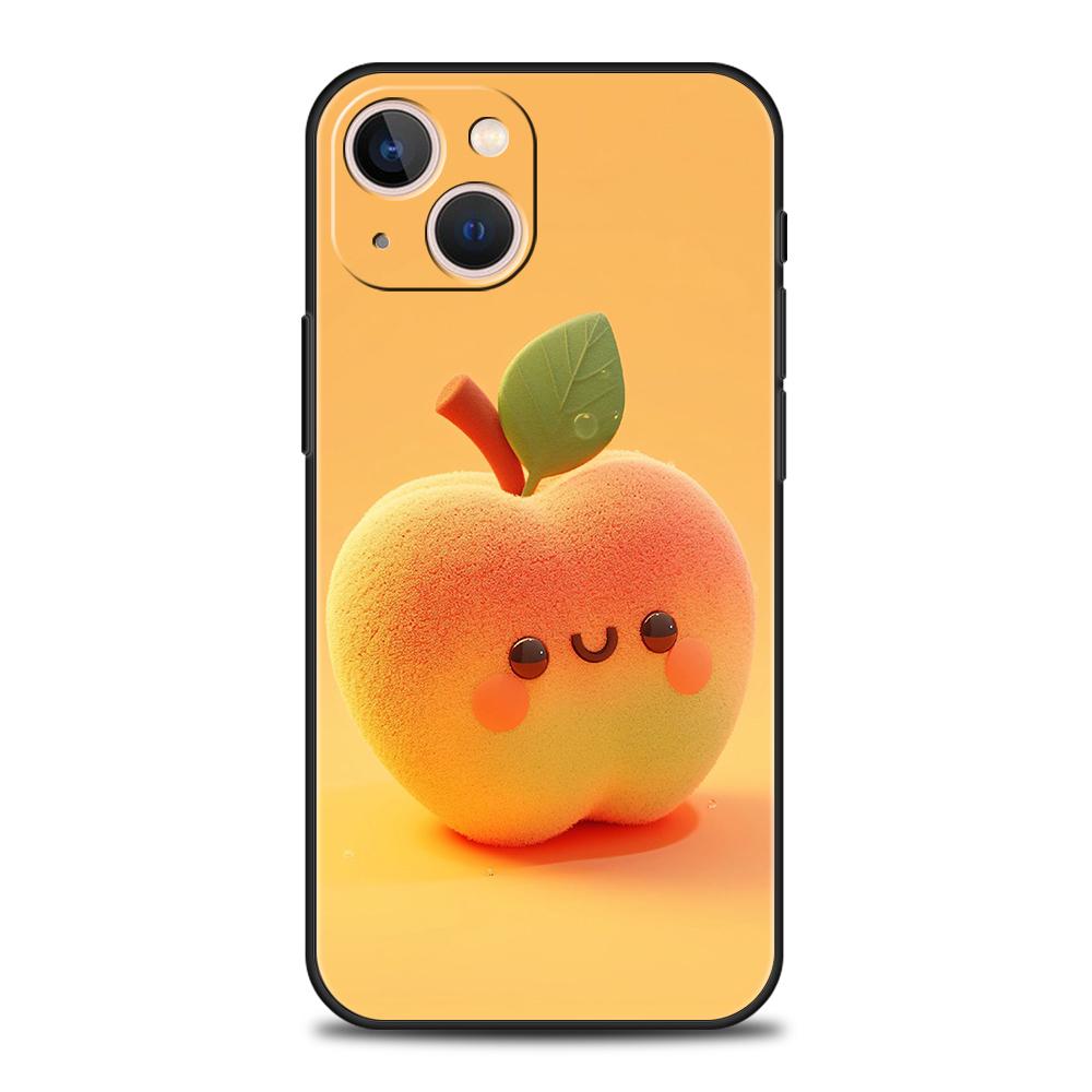 Cartoon Fruit Peach Phone Case Cover for iPhone 16 15 14 13 12 Pro Max 11 Pro Max 7 8 Plus XS XR Shockproof Soft TPU Shell Capas