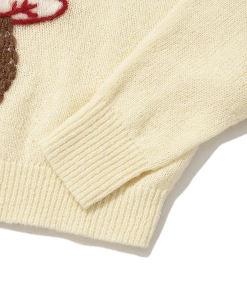 Seuweideu Mushroom Crop Knit Crewneck [Ivory]