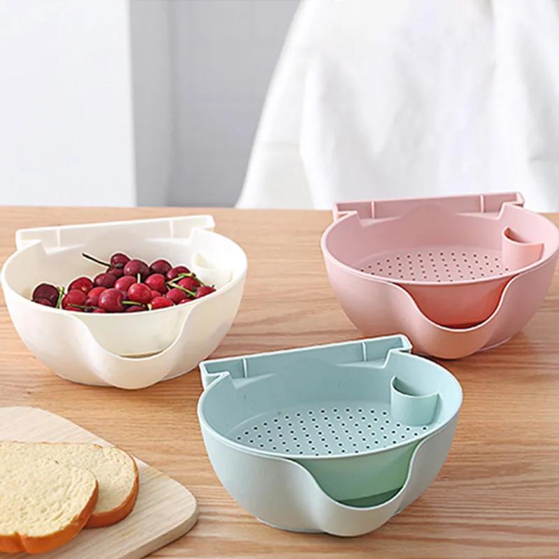 Lazy Snack Bowl Plastic Drainable Multifunction Eat In Bed Snack Storage Box Plate Organizer Fruit Plate Bowl with Phone Holder