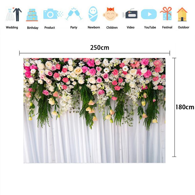 

Роза Цветок Стены Фоны Свадьба День Рождения Цветочная Тематическая Вечеринка Фон 250x180cm