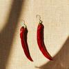 Chili Vegetable Epoxy Earrings: Handmade Ancient Hanfu Style with Real Dried Fruit Pendants
