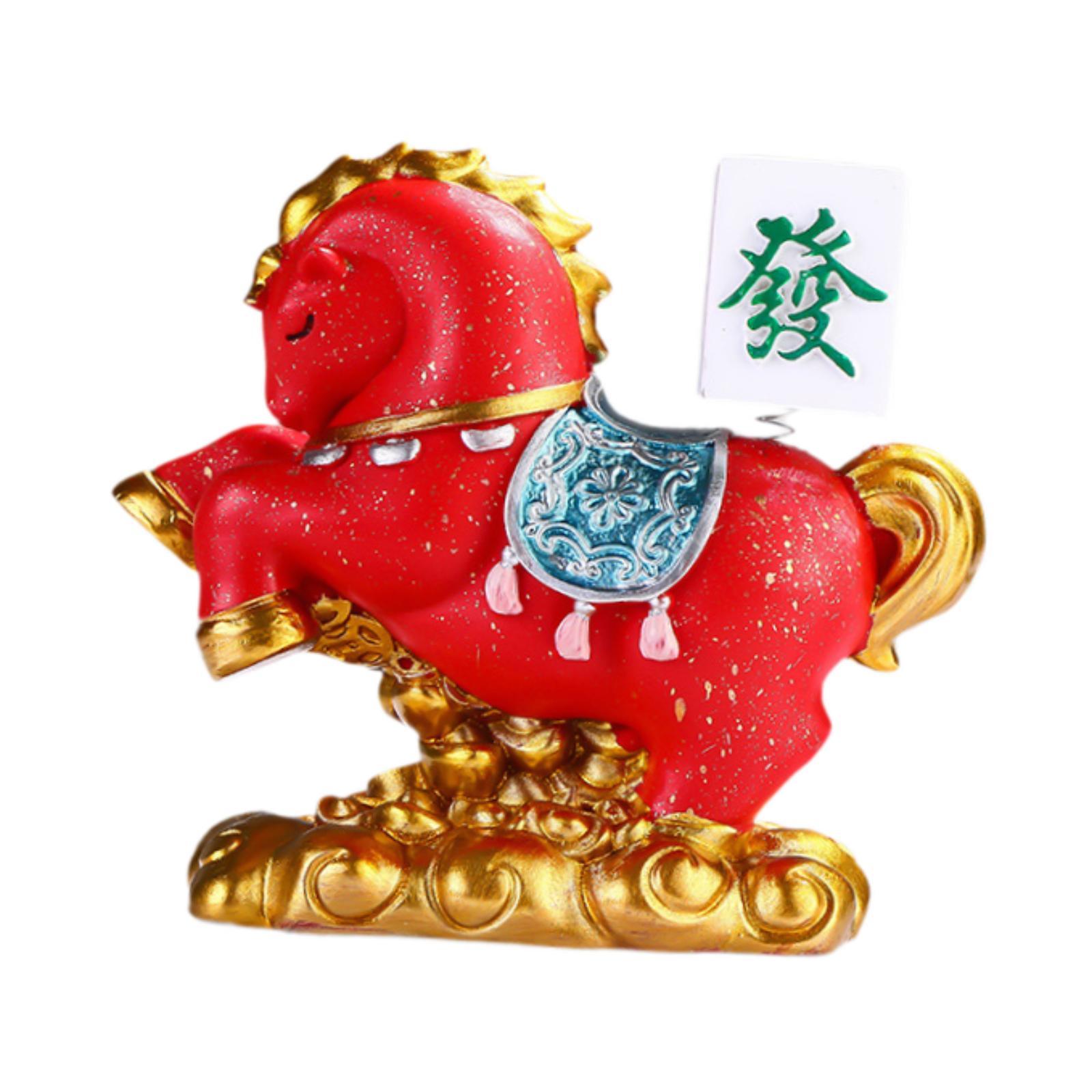 

Animal Statue Mini Horse Resin Decorative Ornament Fengshui Sculpture for Home Decoration Luxury Shelf Accessories
