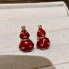 High-End Zodiac Red Gourd Earrings - Unique Chinese Style Niche Design for Women