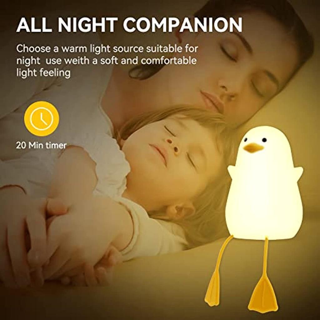 Kinder Nachtlicht Möwe Silikon Nachtlicht Einstellbare Helligkeit Und Timer USB Abgewiesenes Nachtlicht Für Kinder Geschenk Baby Neugeborenes Kind