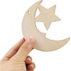 32 Pack Wooden Moon and Star Cutouts - Glitter Crescent Hanging Ornaments, Gift Tags for Home Party Decoration, Craft Project