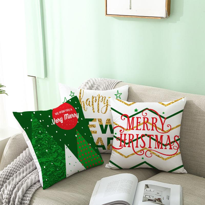 Nordic Christmas Pillowcase Printed Elk Snowflake Sofa Cushion Cover Office Cushion Cover Home