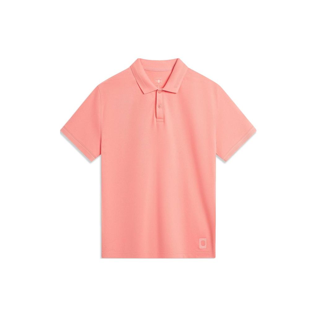 Li Ning China Color Series Solid Color Pullover Casual Short Sleeve Polo Shirt Men Polo Shirts Camellia-Pink APLU087-1