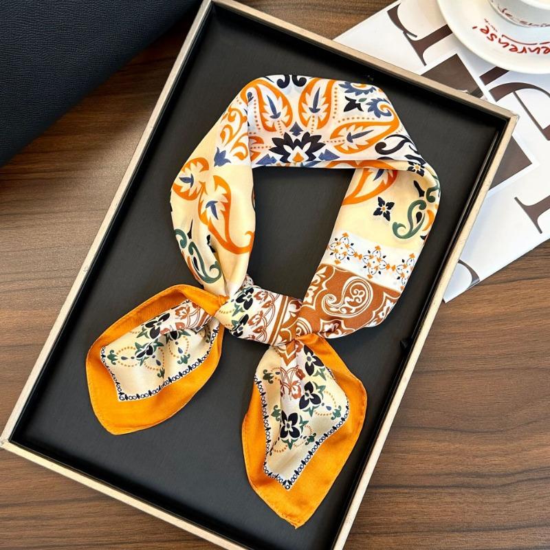 Polka Dot Silk Scarf Square Scarf High-end New Versatile Decorative Scarf Scarf Scarf Neck Cashew Flower Scarf Shawl Can Be Used As a Tube Top