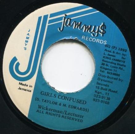 

7inch Record WICKERMAN / LECTURER - Girls Confused none Jammy s Records 1992 Jamaica Reggae, Ska & Dub Used