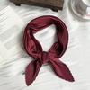 Crumpled rhombus silk scarf high-end new solid color versatile silk scarf neck small scarf streamer scarf shawl