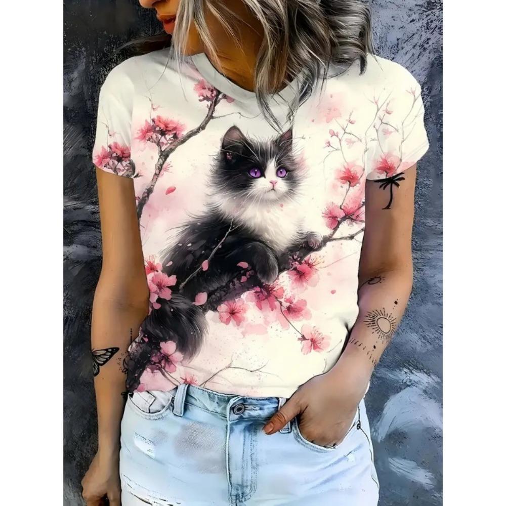 Summer Beautiful Woman 3D Print T-shirts Women Streetwear Fashion Casual