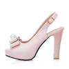 Fashion 2025 Summer Women Platform High Heels Fashion Bow Peep Toe Slingbacks Ladies White Pink Black Bride Wedding Shoes Party Pumps