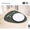 Two-Tone PU Leather Placemat: Waterproof, Oil-Proof, Heat-Insulating, Non-Slip PVC Mat for Western Dinner Plates.