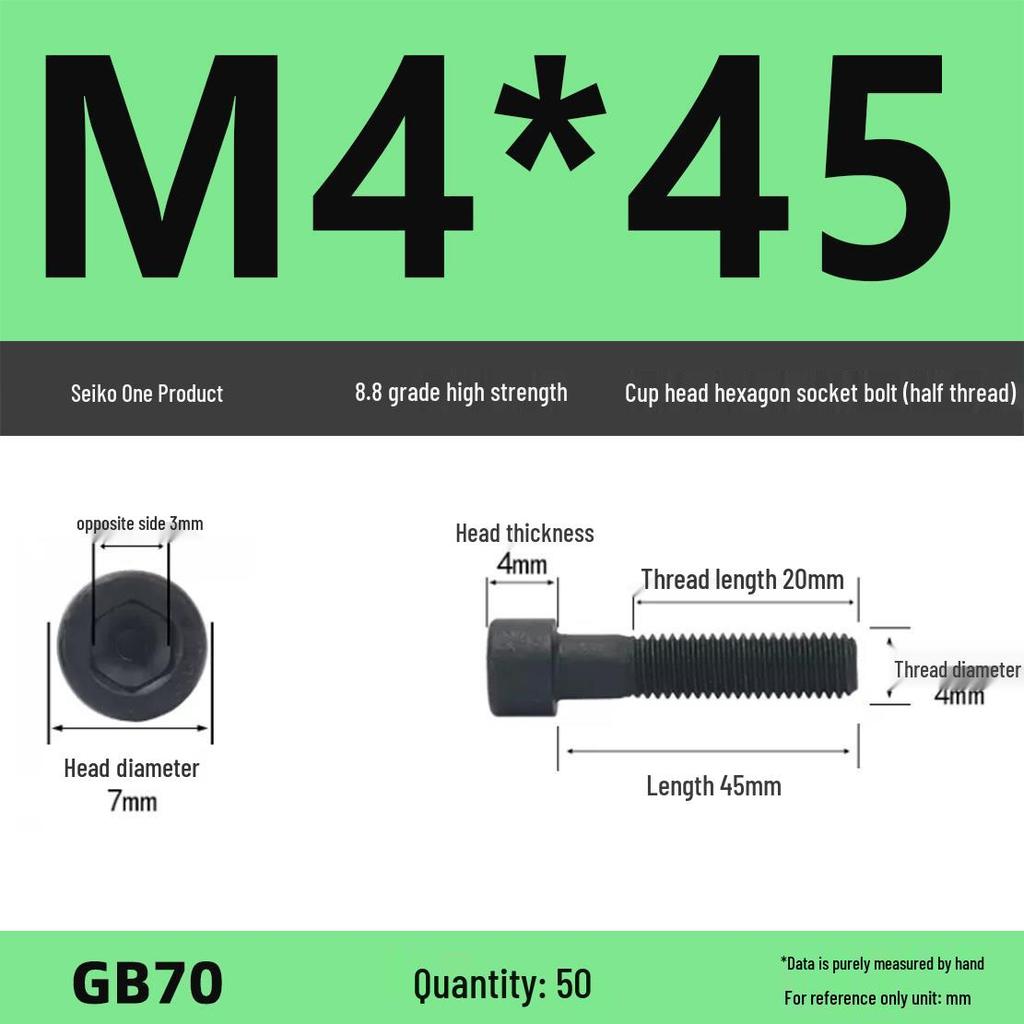 8.8 High-Strength Socket Head Cap Screw Bolt (M4-M16)