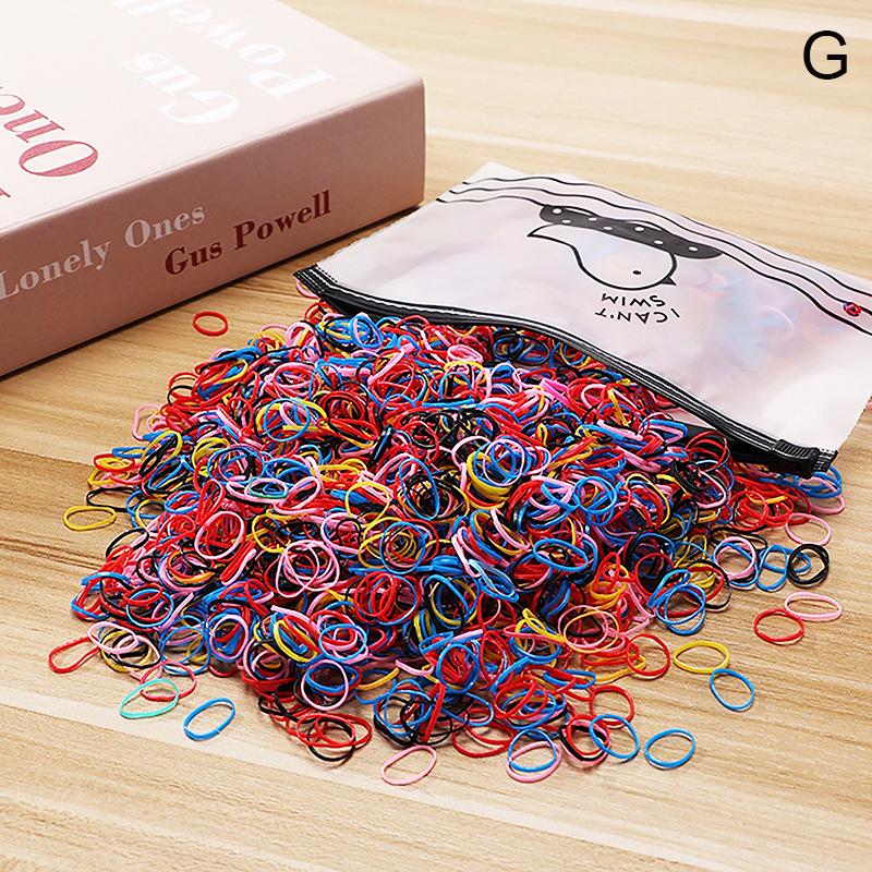 1000 Stück Mädchen Bunte Einweg-Gummibänder Elastische Haargummis Stirnband Kinder Pferdeschwanzhalter Bänder Für Kinder Accessoires