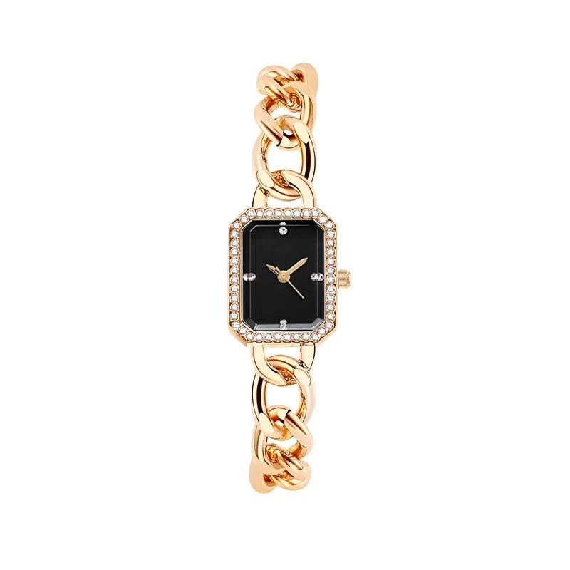Minimalist Square Dial Chain Strap High-quality Vintage Quartz Watches for Woman Elegant Bracelet Wristwatches Relogio Feminino